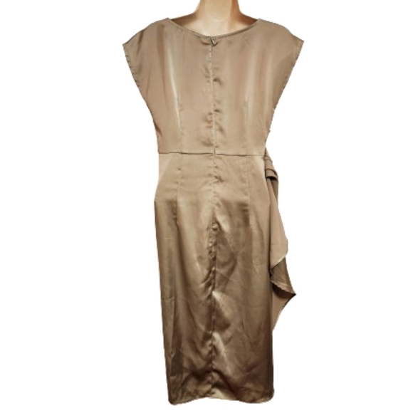 Dolce Viva Green Satin Wrap Dress Sleeveless Medium - Picture 7 of 12